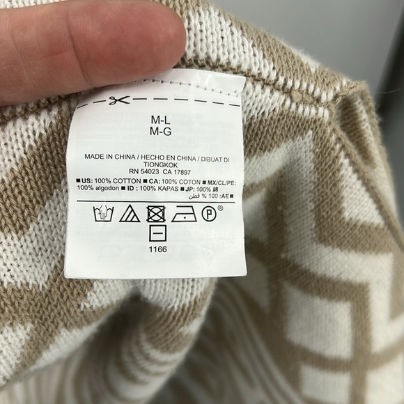 Old Navy open front Aztec print 100% cotton fringe hemline kimono cardigan M/L - Picture 7 of 8